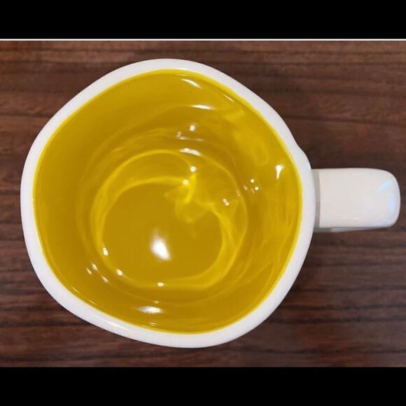 Rae Dunn Chamomile Tea Mug Yellow Interior New - Picture 2 of 2